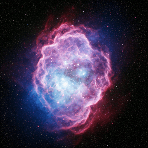 Nebulosa em tons de púrpura e azul